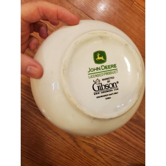 Gibson John Deere tractor model B‎ 8” Pitcher Ceramic White Green Tractor EUC - Picture 7 of 11